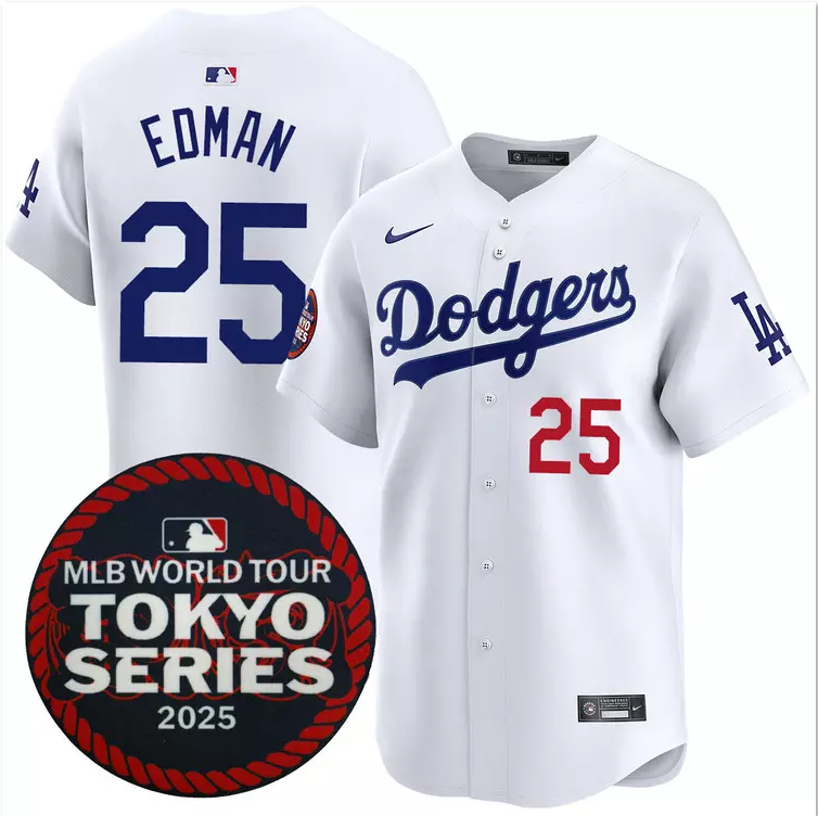 Men's Tommy Edman 2025 World Tour Series Home Replica Player Jersey #25 Stitched
