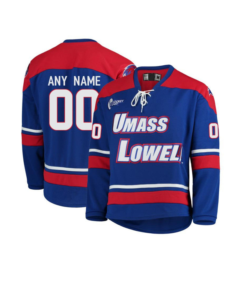 Men's UMass Lowell River Hawks Custom Royal Hockey Jersey