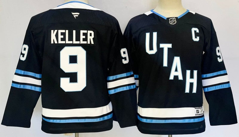 Men's Utah Hockey Club #9 Clayton Keller Jersey Stitched Black