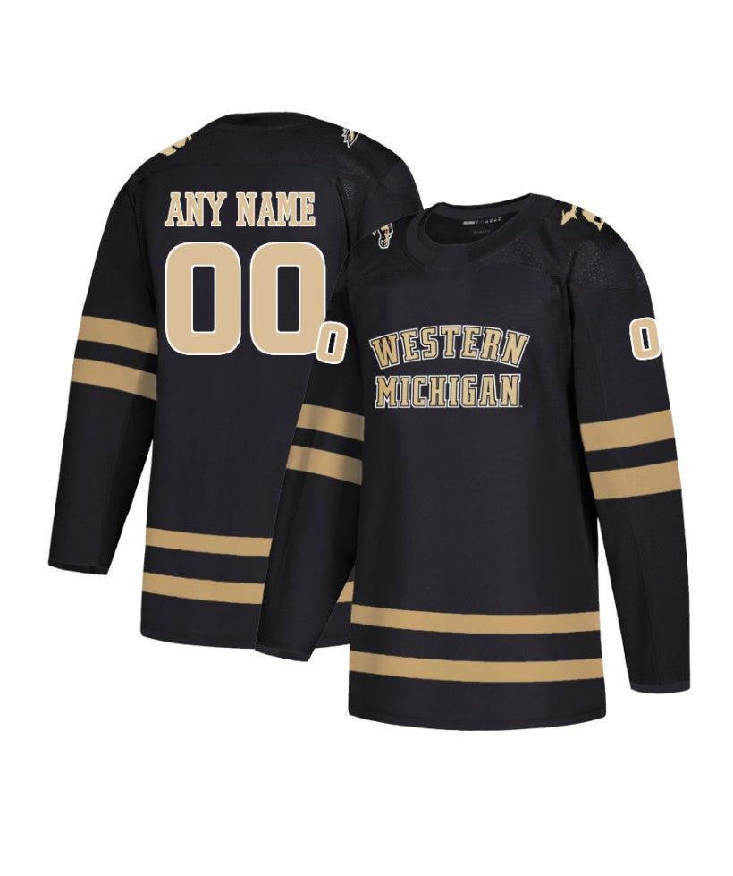 Men's Western Michigan Broncos Custom Black Hockey Jersey