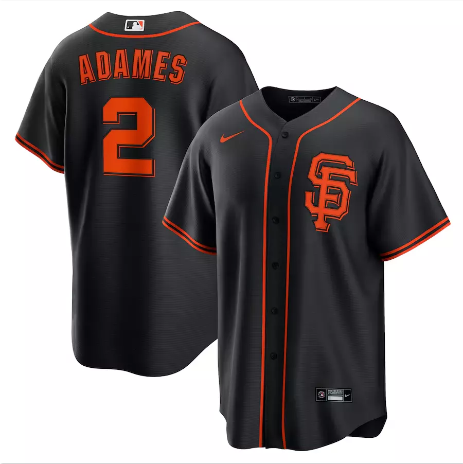 Men's Willy Adames Black Alternate Replica All Stitched Jersey