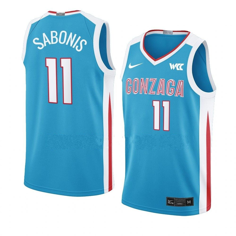 Men's #11 Domantas Sabonis Jersey Gonzaga Bulldogs College Basketball Jerseys Blue