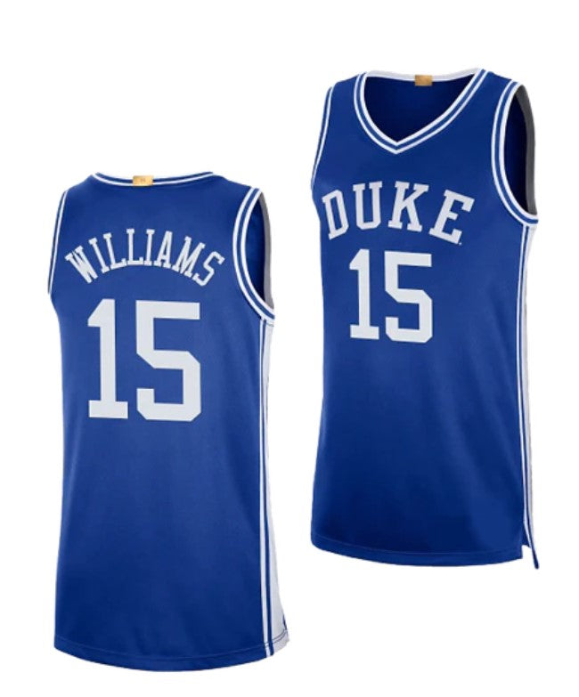 Men's #15 Mark Williams Jersey Duke Blue Devils College Basketball Jerseys Blue