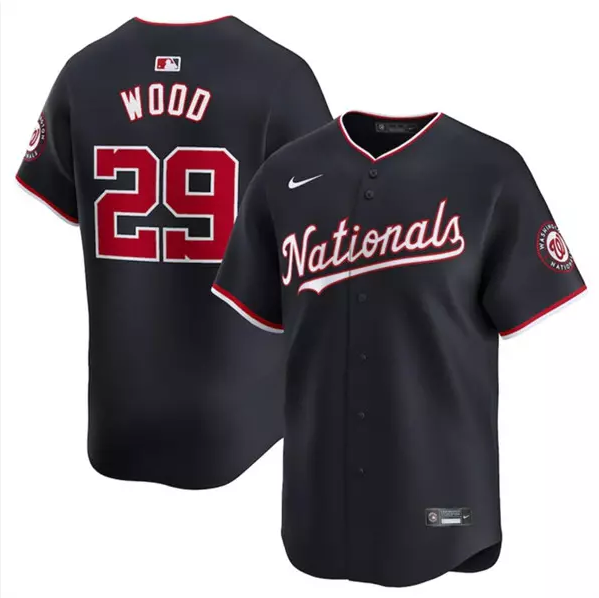 Men's #29 James Wood Navy 2024 Alternate Limited Stitched Jersey