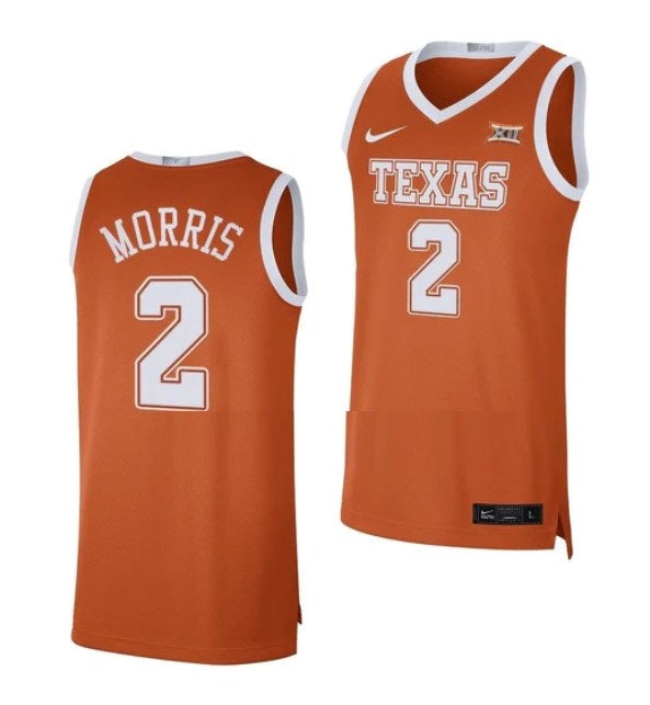 Men's #2 Arterio Morris Jersey Texas Longhorns College Basketball Jerseys Orange