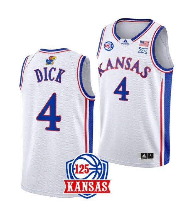Men's #5 Kyle Cuffe Jr Jersey Kansas Jayhawks College Basketball Jerseys Blue 2022