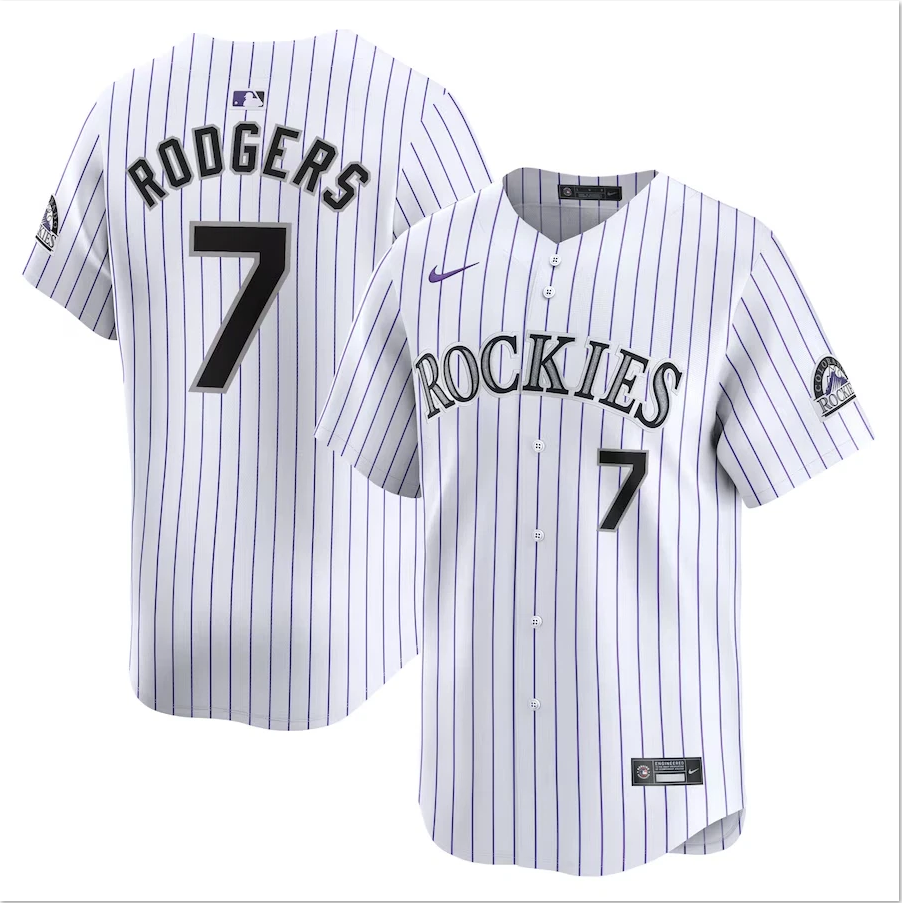 Men's #7 Brendan Rodgers White Home Limited Player All Stitched Jersey