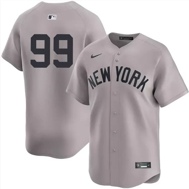 Men's #99 Aaron Judge Gray Road Limited Player All Stitched Jersey