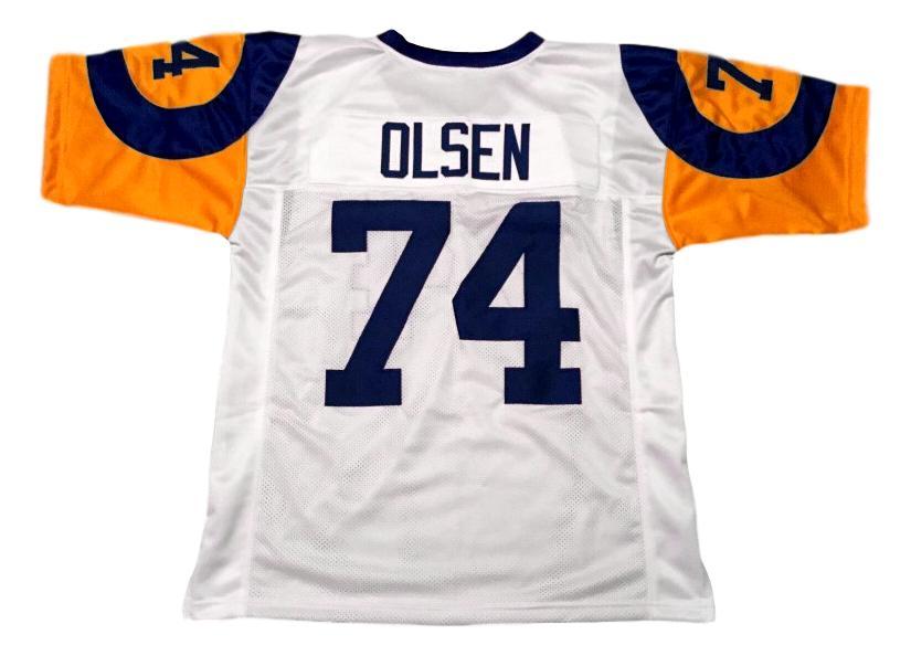 Merlin Olsen CUSTOM STITCHED Unsigned Football Jersey White