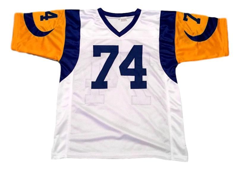 Merlin Olsen CUSTOM STITCHED Unsigned Football Jersey White