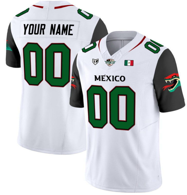 Mexico Football White Custom Jersey All Stitched