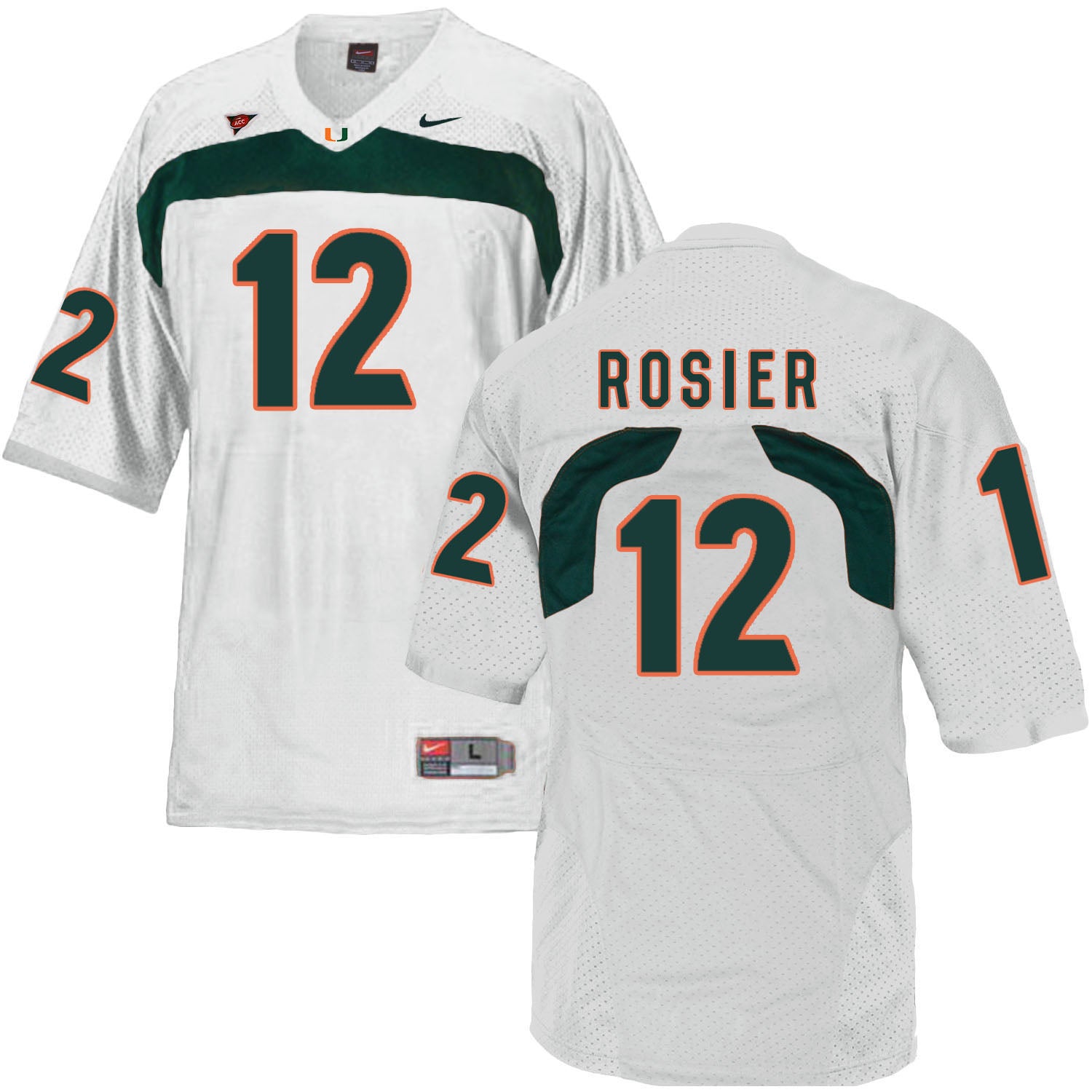 Miami Hurricanes #12 Rosier NCAA College Football Jersey White