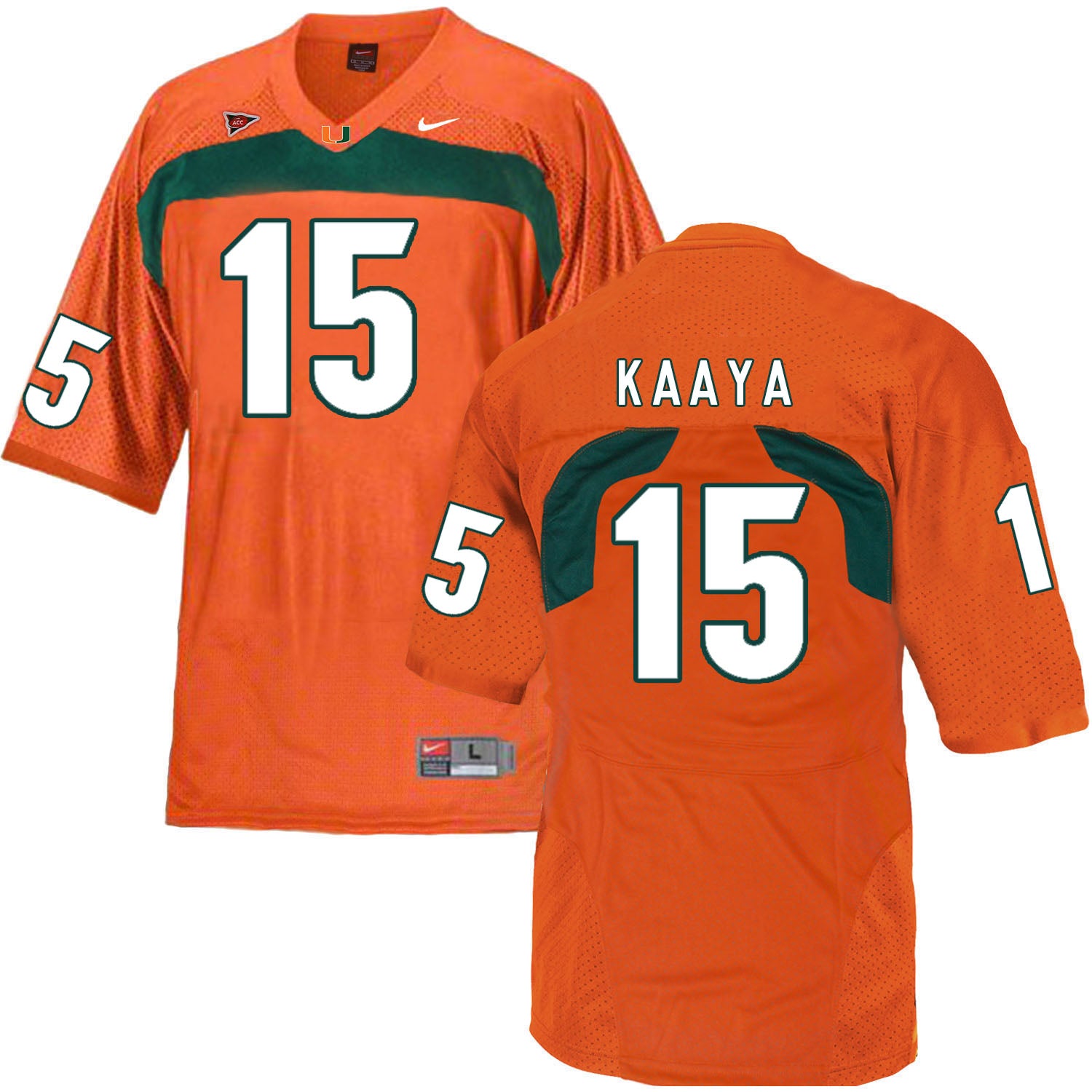 Miami Hurricanes #15 Kaaya NCAA College Football Jersey Orange