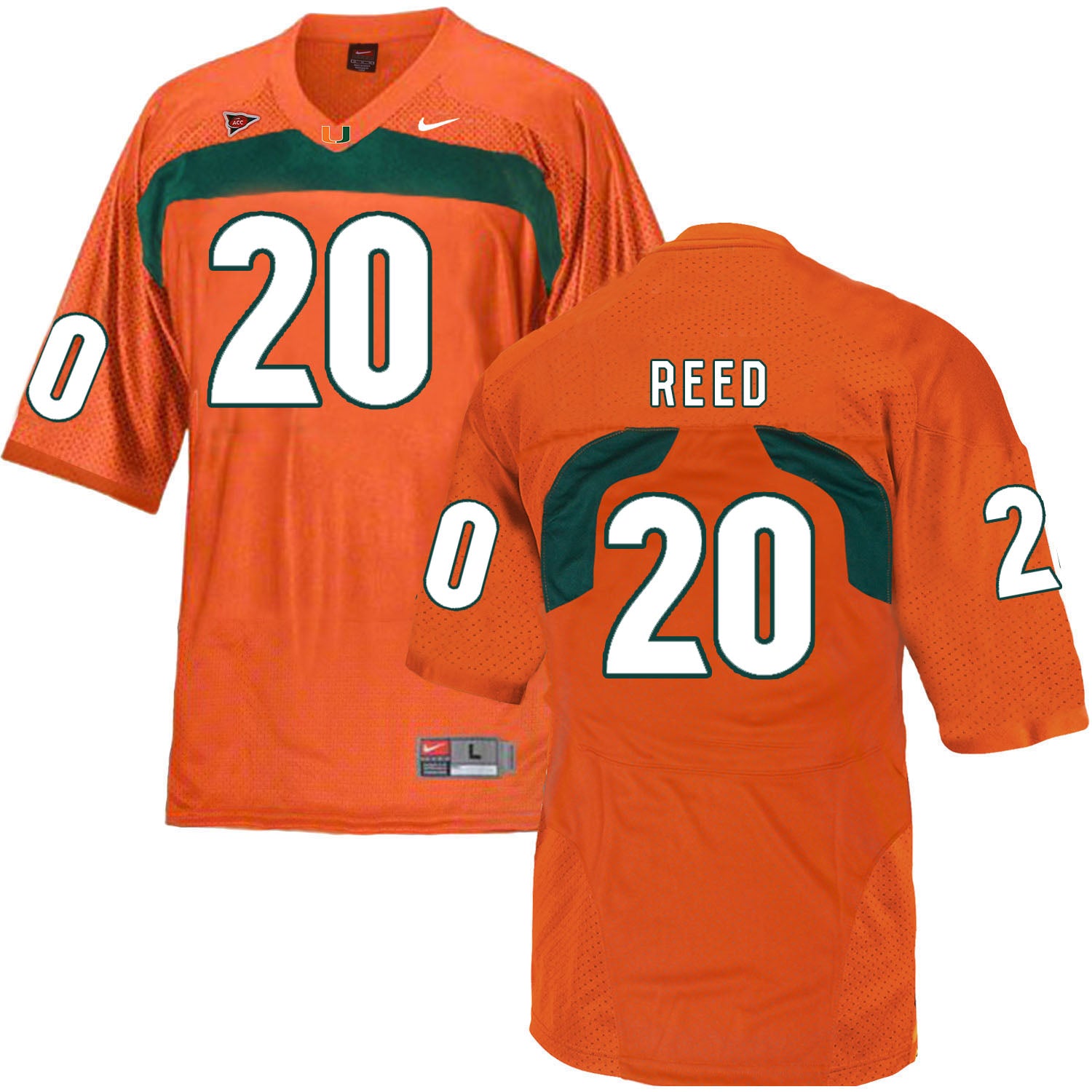 Miami Hurricanes #20 Ed Reed NCAA College Football Jersey Orange