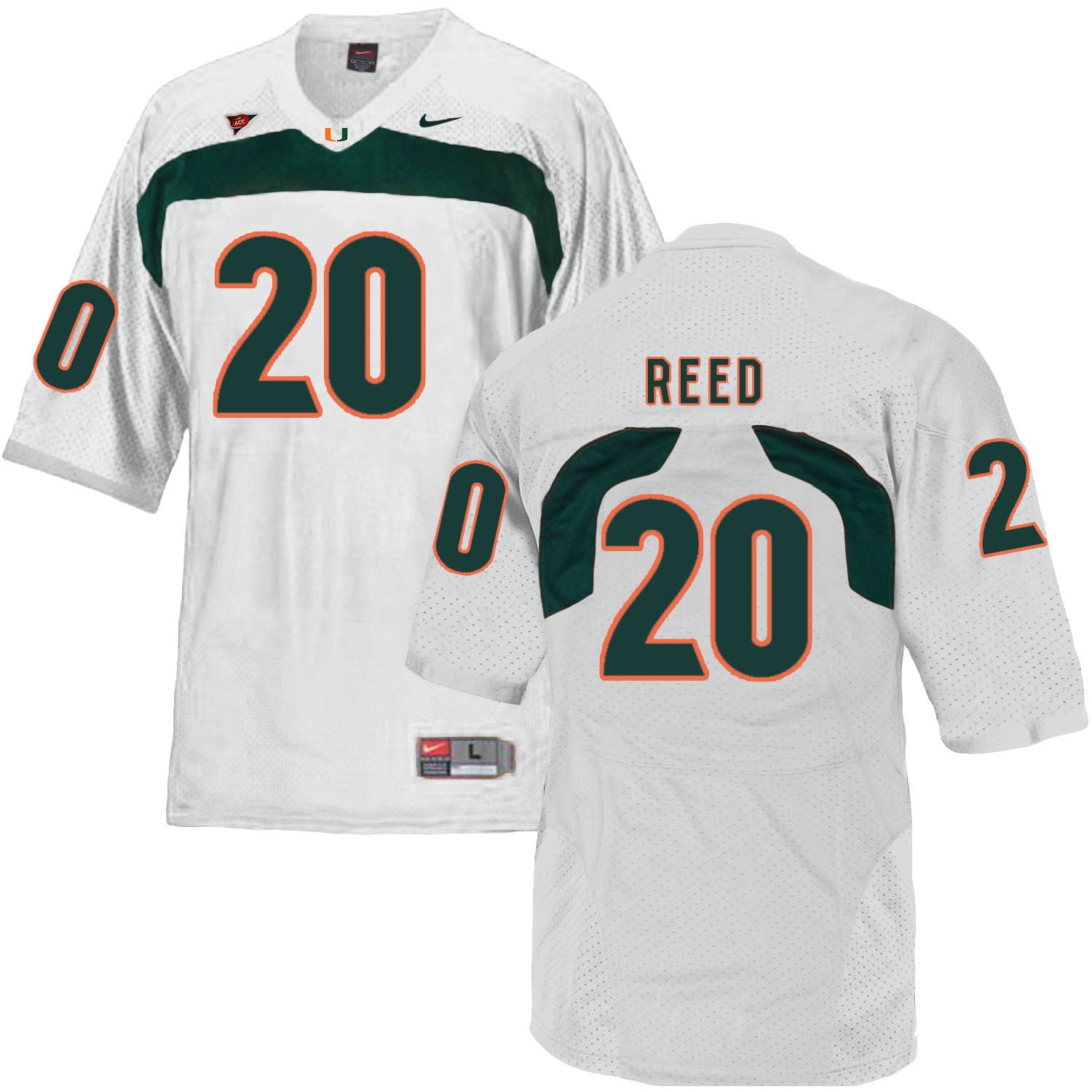 Miami Hurricanes #20 Ed Reed NCAA College Football Jersey White
