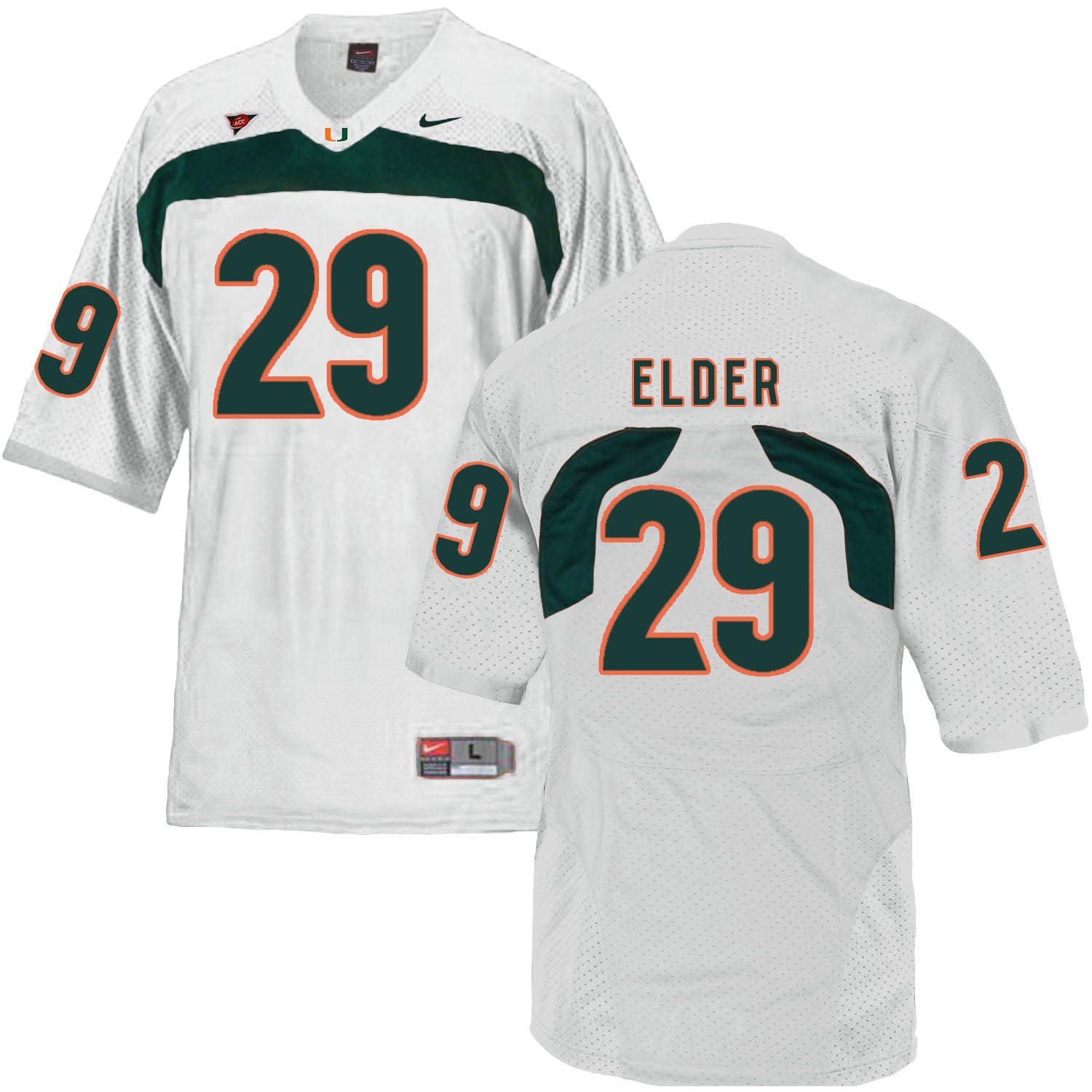 Miami Hurricanes #29 Elder NCAA College Football Jersey White