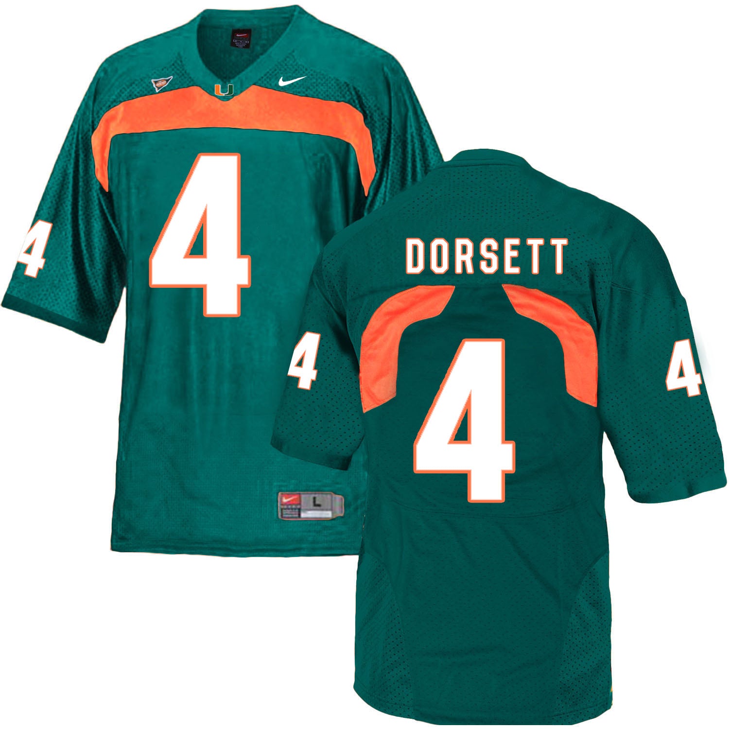 Miami Hurricanes #4 Dorsett NCAA College Football Jersey Green (Copy)