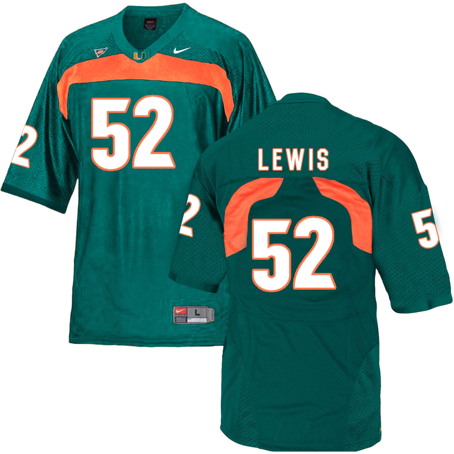 Miami Hurricanes #52 Ray Lewis NCAA College Football Jersey Green