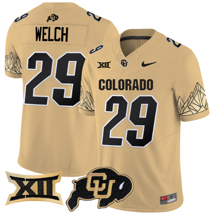 Micah Welch Jersey #29 Colorado Buffaloes Vapor Limited Football Gold