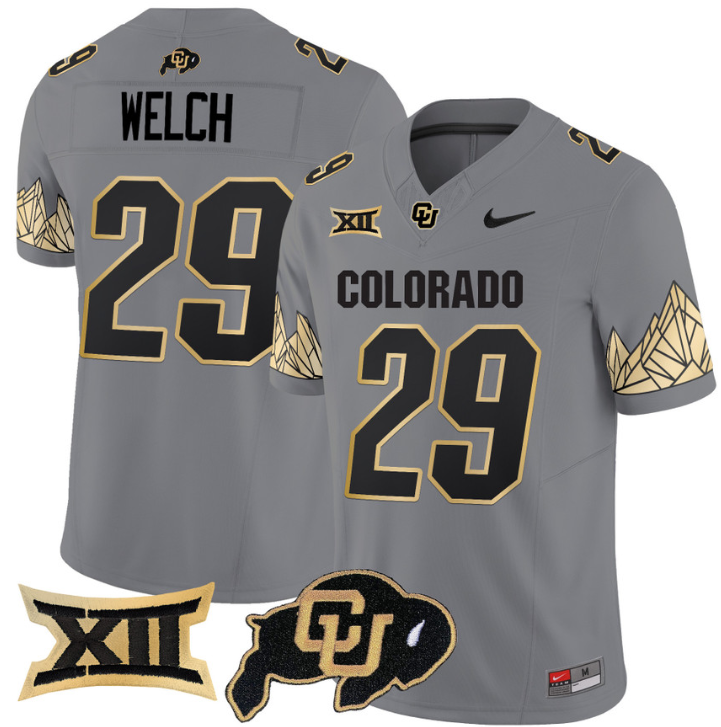 Micah Welch Jersey #29 Colorado Buffaloes Vapor Limited Football Gray