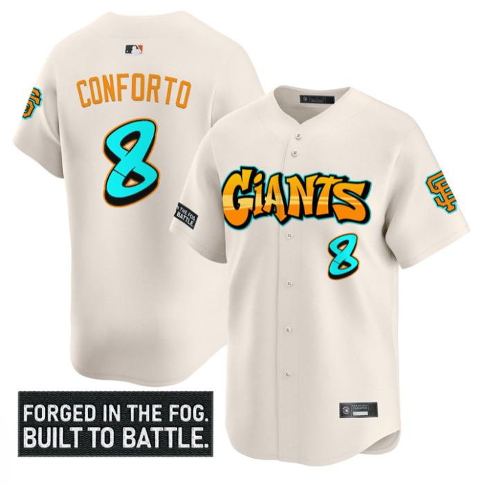 Michael Conforto Jersey #8 San Francisco Giants Graffiti Fog City Drop Cream