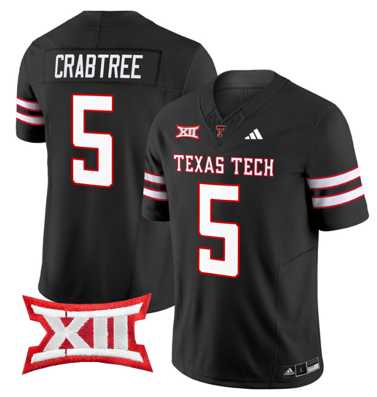 Michael Crabtree Jersey #5 Texas Tech Red Raiders Vapor Limited Football Black