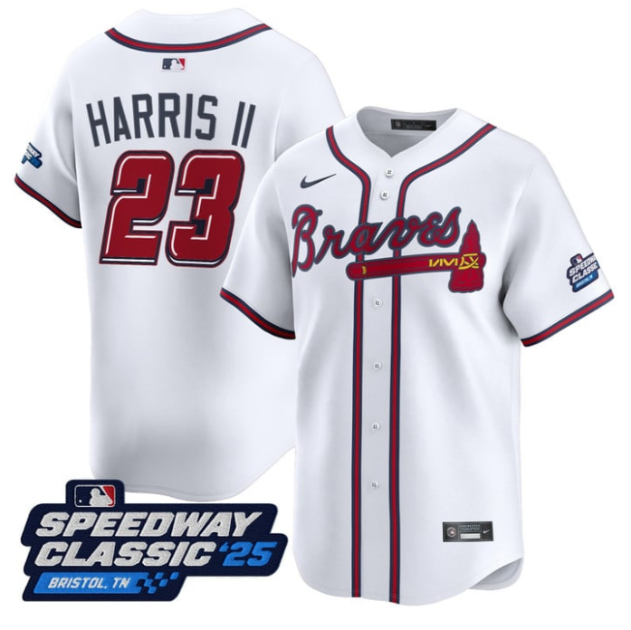 Michael Harris II Jersey #23 Atlanta Braves Speedway Classic Stitched White