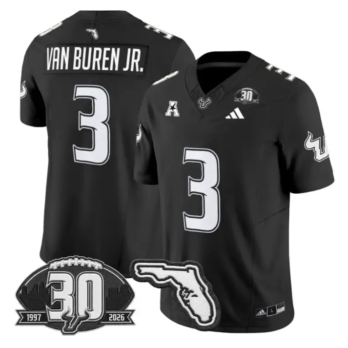Michael Van Buren Jr Jersey #3 South Florida Bulls 30th Patch Stitched