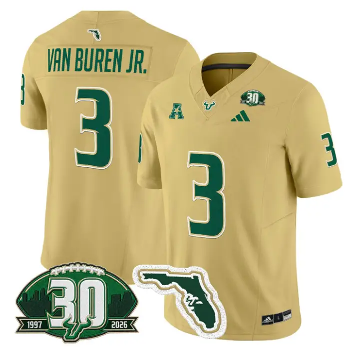 Michael Van Buren Jr Jersey #3 South Florida Bulls 30th Patch Stitched