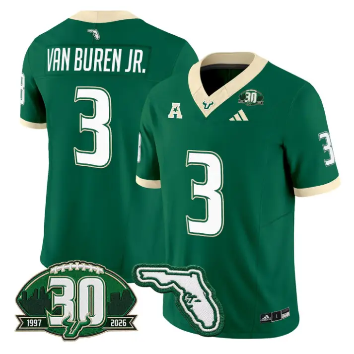 Michael Van Buren Jr Jersey #3 South Florida Bulls 30th Patch Stitched