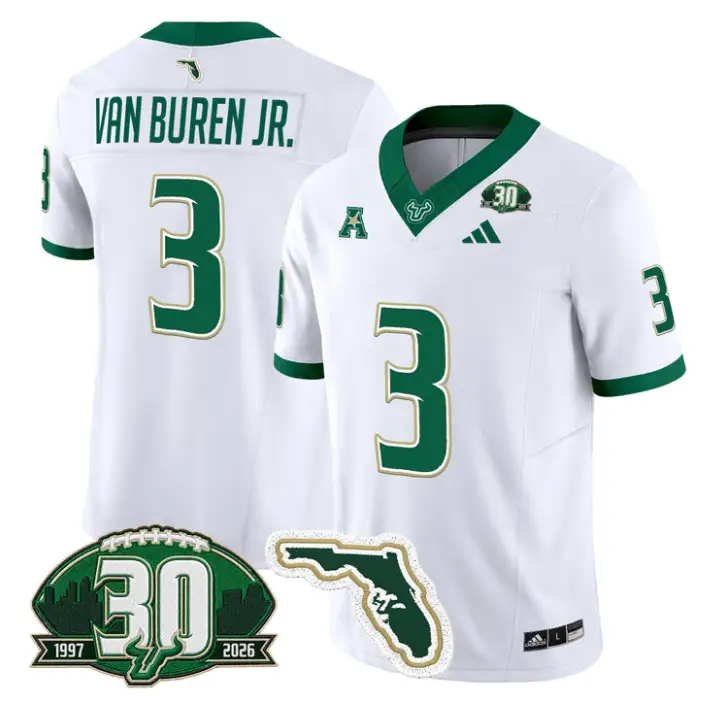 Michael Van Buren Jr Jersey #3 South Florida Bulls 30th Patch Stitched