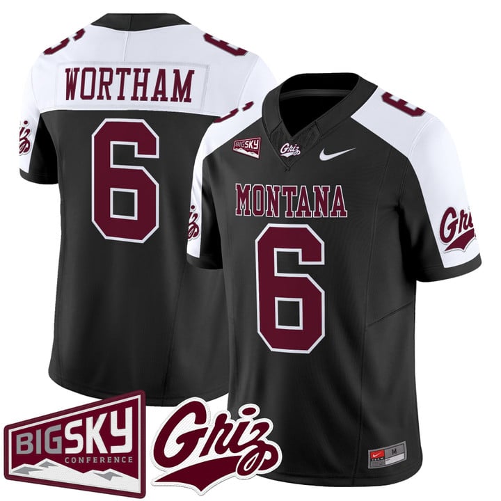 Michael Wortham Jersey #6 Montana Grizzlies 2025 Vapor Stitched Black Alter