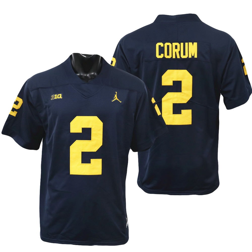 Michigan Wolverines Blake Corum Jersey #2 College Football Game Navy (Copy)