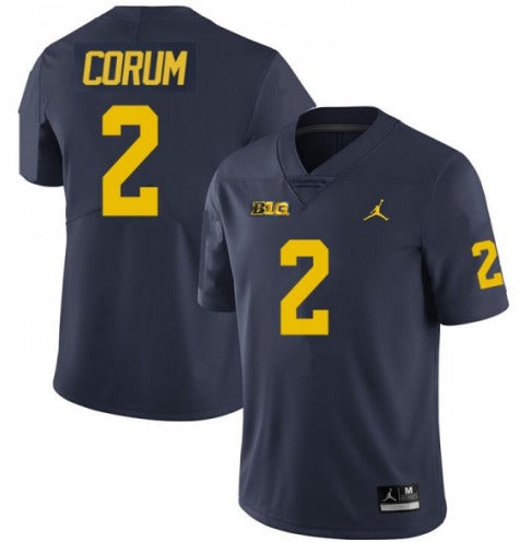 Michigan Wolverines #2 Blake Corum College Football jersey Blue