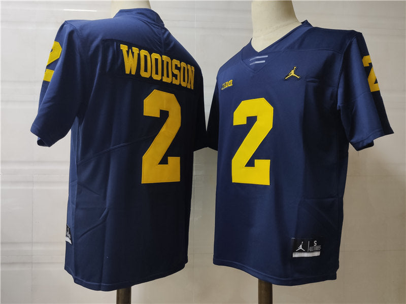 Michigan Wolverines #2 Charles Woodson NCAA Football Jersey Navy
