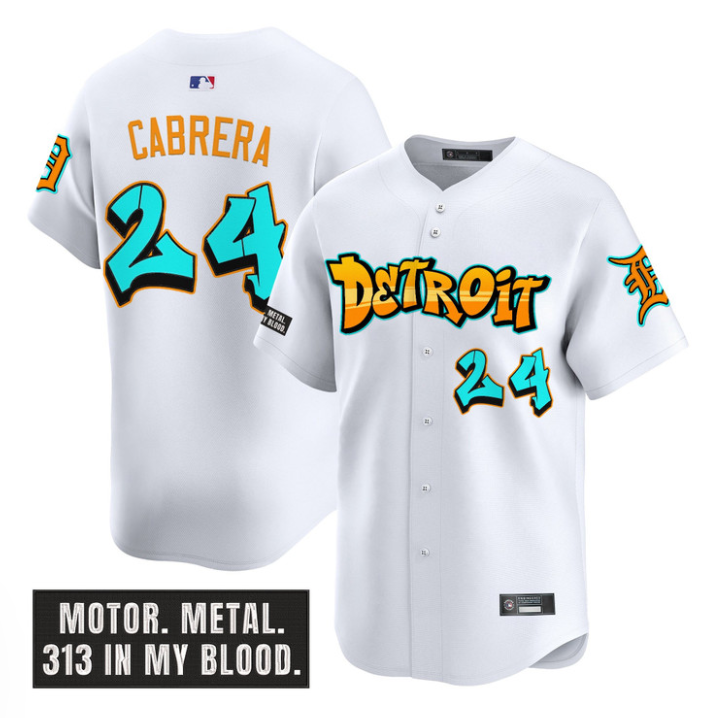 Miguel Cabrera Jersey #24 Detroit Tigers Graffiti Motor City Edition White