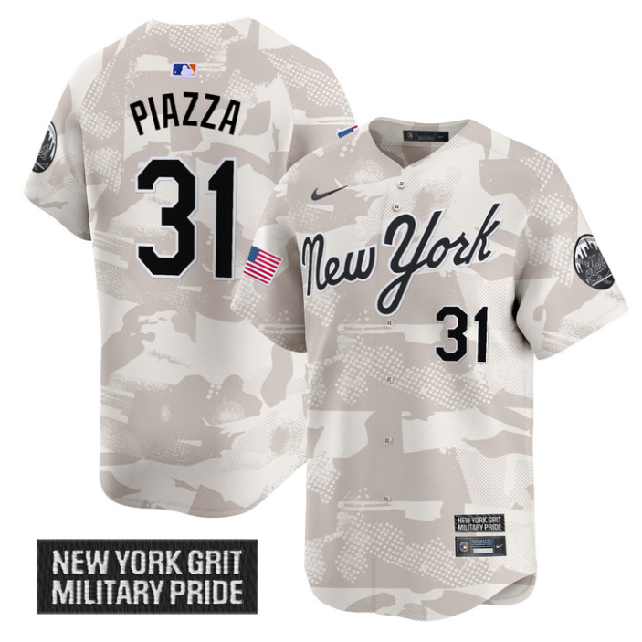 Mike Piazza Jersey #31 New York Mets 2025 Armed Forces Day Vapor Stitched Camo