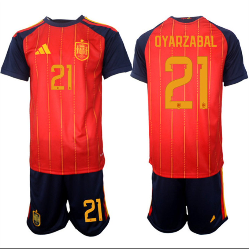 Mikel Oyarzabal Jersey #21 Spain Team 2025-26 Red Home Soccer Suit