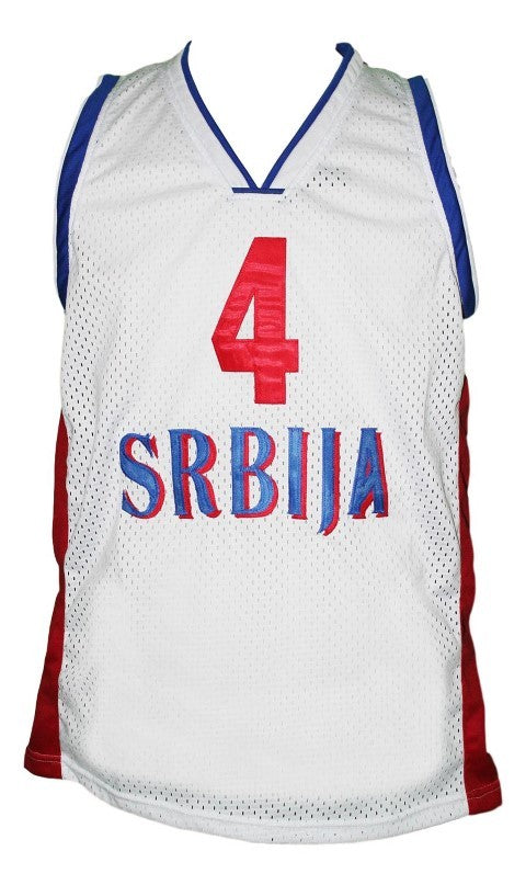 Milos Teodosic Jersey #4 Team Serbia Basketball White