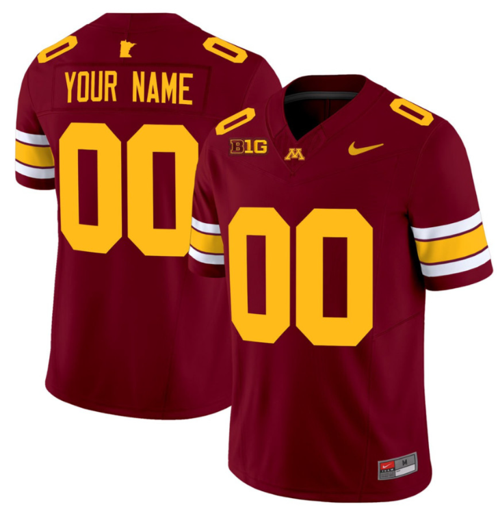 Minnesota Gophers Football Custom Jersey All Stitched Maroon