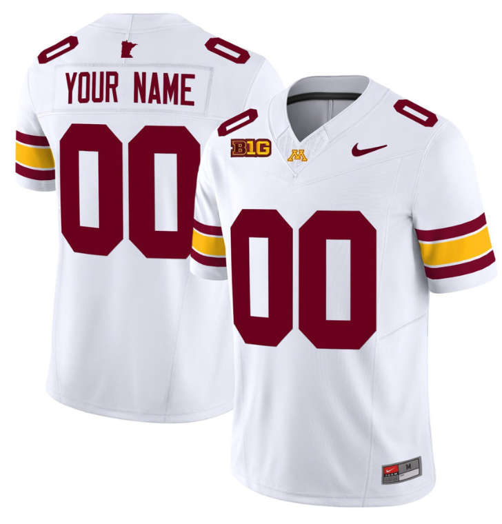 Minnesota Gophers Football Custom Jersey All Stitched White