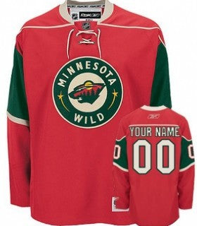 Minnesota Wild Customized Red Jersey