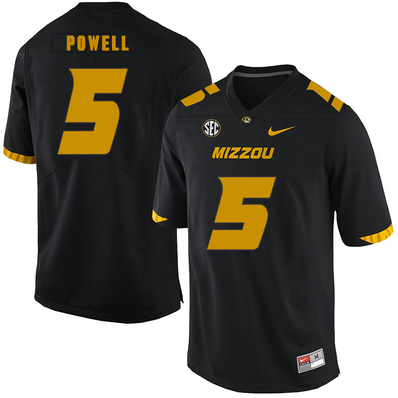 Missouri Tigers #5 Taylor Powell NCAA College Football Jersey Black