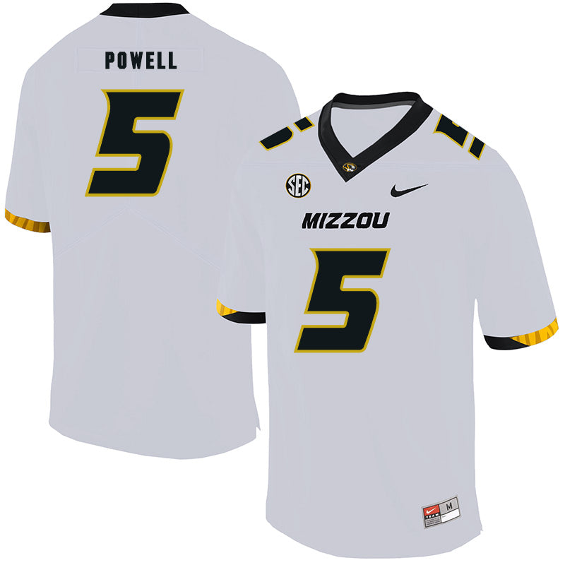 Missouri Tigers #5 Taylor Powell NCAA College Football Jersey White