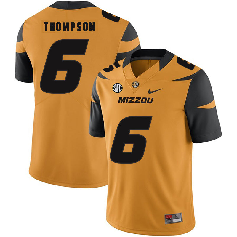 Missouri Tigers #6 Khmari Thompson College Football Jersey Gold