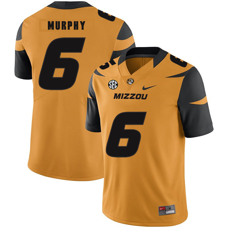 Missouri Tigers #6 Marcus Murphy College Football Jersey Gold