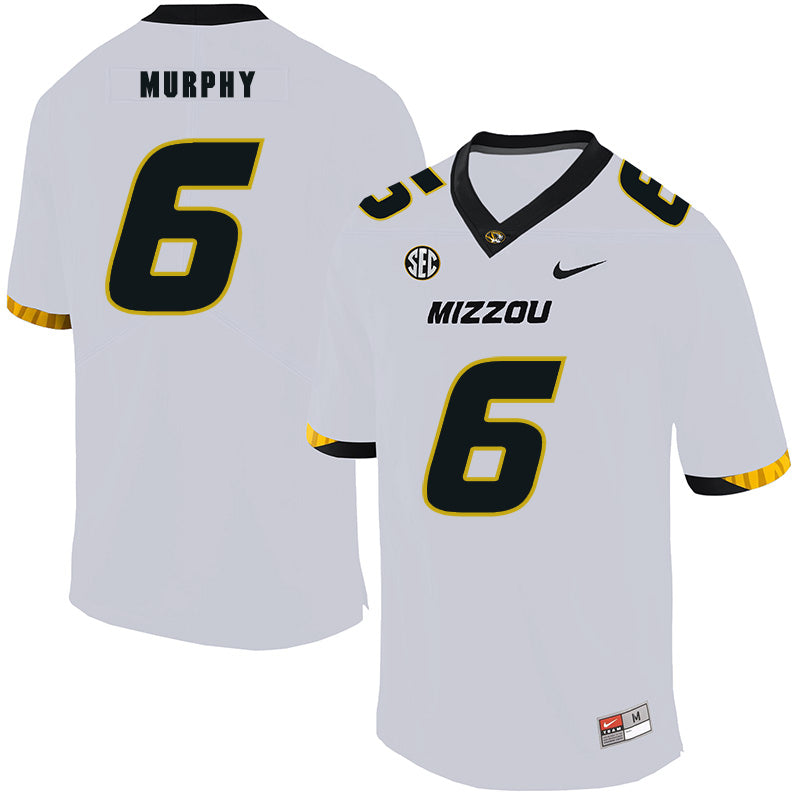 Missouri Tigers #6 Marcus Murphy College Football Jersey White