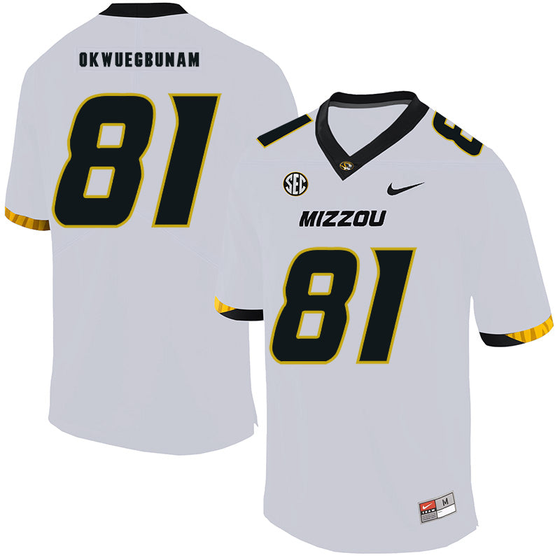 Missouri Tigers #81 Albert Okwuegbunam College Football Jersey White