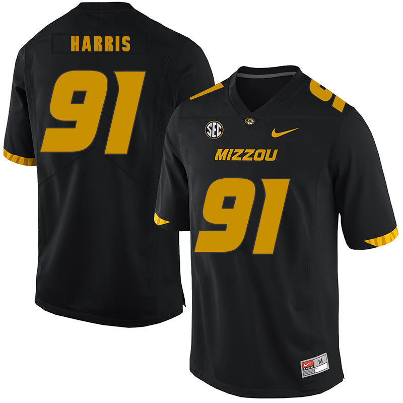 Missouri Tigers #91 Charles Harris College Football Jersey Black