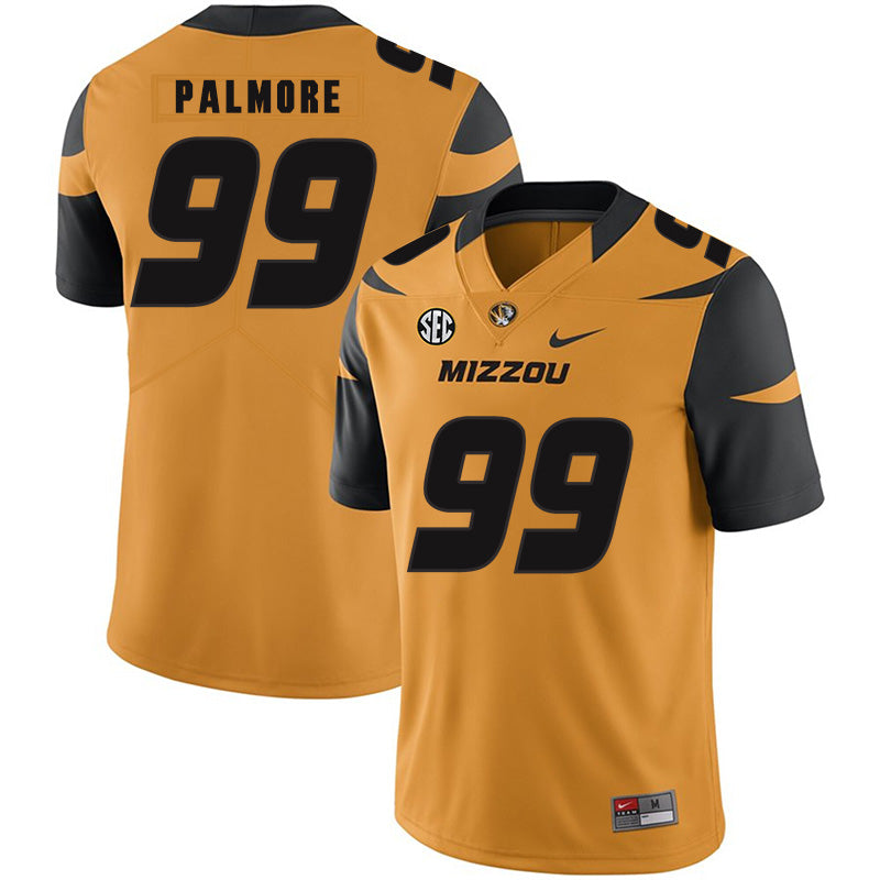 Missouri Tigers #99 Walter Palmore College Football Jersey Yellow